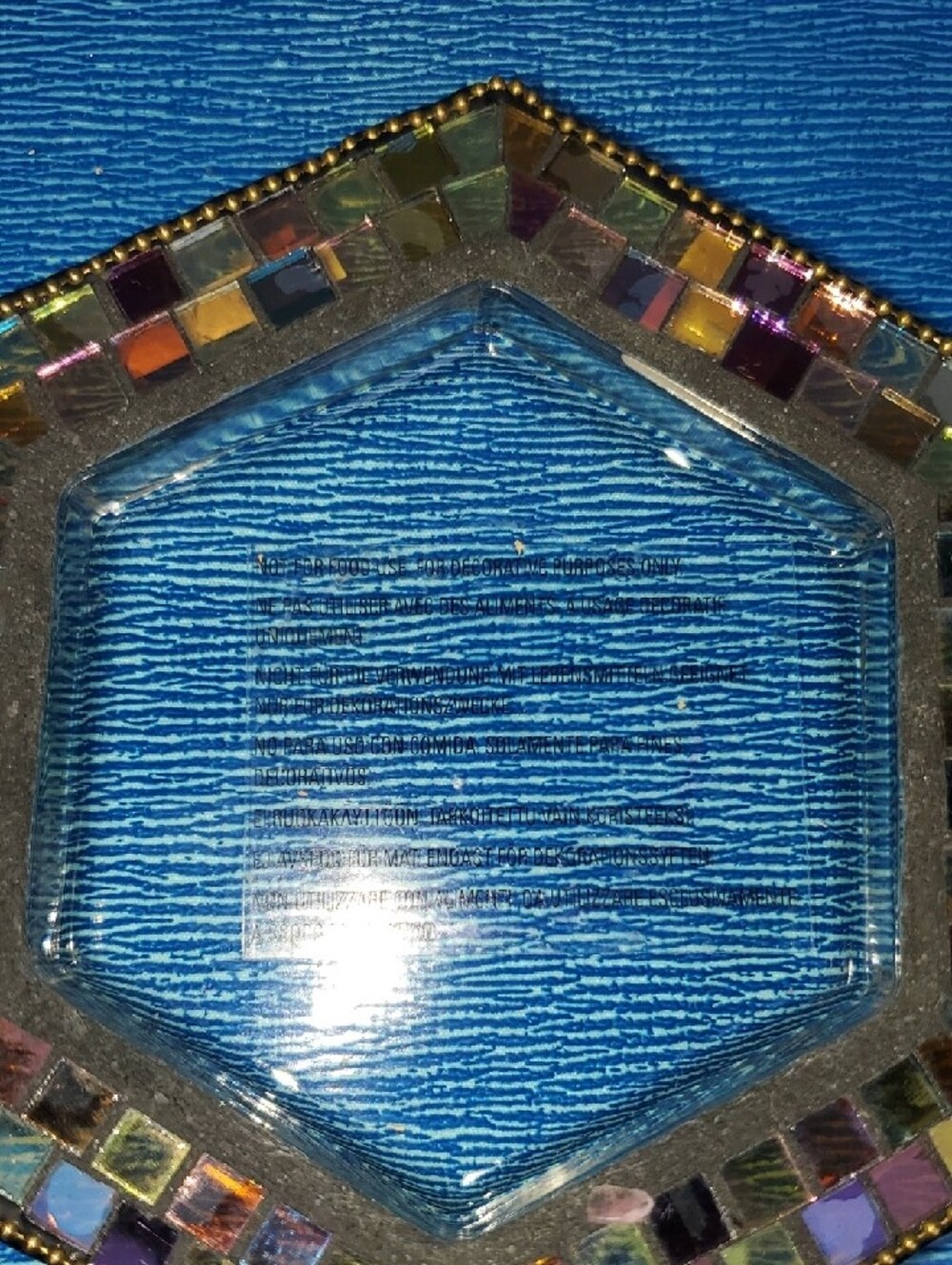 PartyLite Amber and Gold Mosaic Glass Votive Holder - Picture 5 of 9